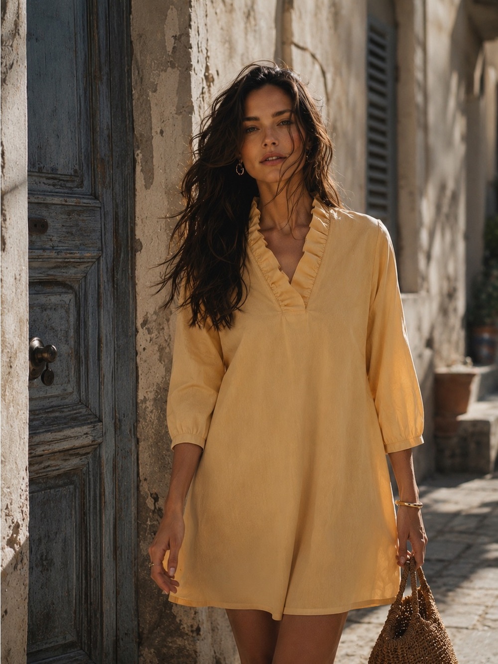 TAYLOR TILLMAN Ava Ruffle Dress – Golden Yellow | Size Small | NWT